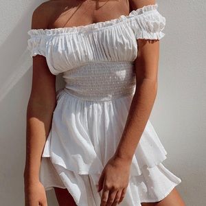 Princess Polly Love Galore Romper (White)